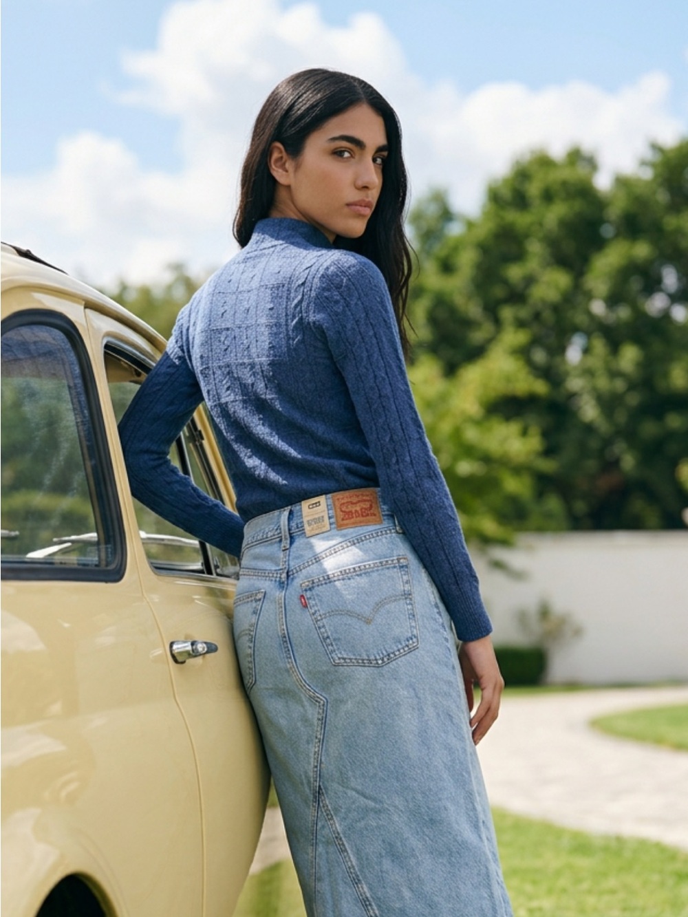 Levi's High-Rise Light Blue Denim Skirt